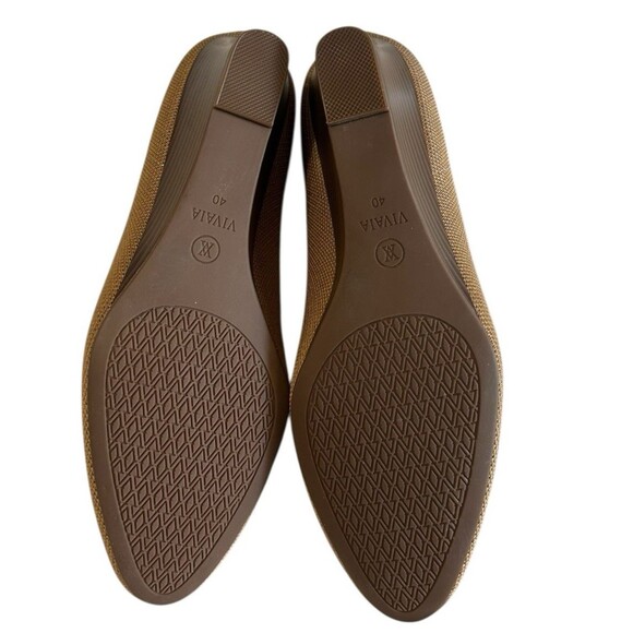 Vivaia Tamia Wedge Pro Tan Heel Almond Toe Diamond Padded Comfort EU 40 / US 9 - Picture 10 of 13